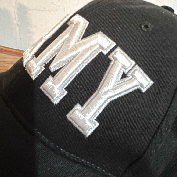 ARMY HAT BLACK HAT WITH WHITE 3D LETTERS - Picture 4 of 8